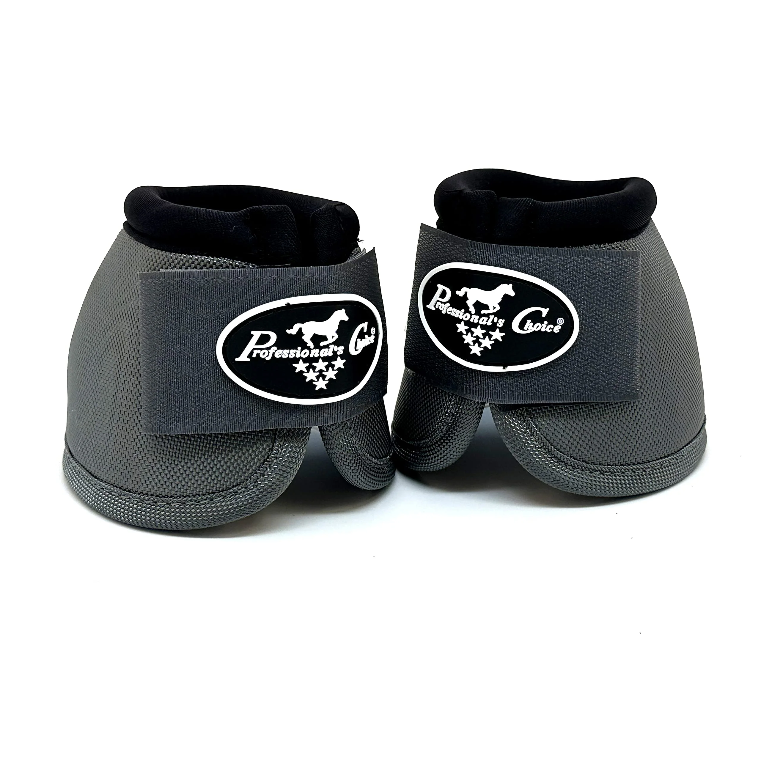 Refined Professional’s Choice Ballistic Overreach Bell Boots for Horses Durable Quick-Wrap Protection – Charcoal Pairs Eco-Friendly