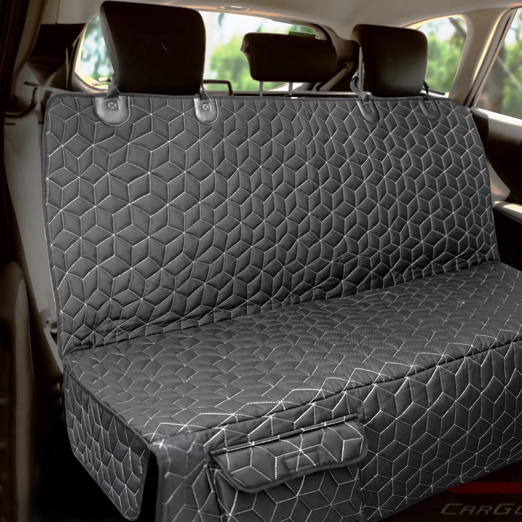 Organic Meginc Dog Car Seat Covers for Back Seat — Waterproof Non-Slip Easy Install Excellent