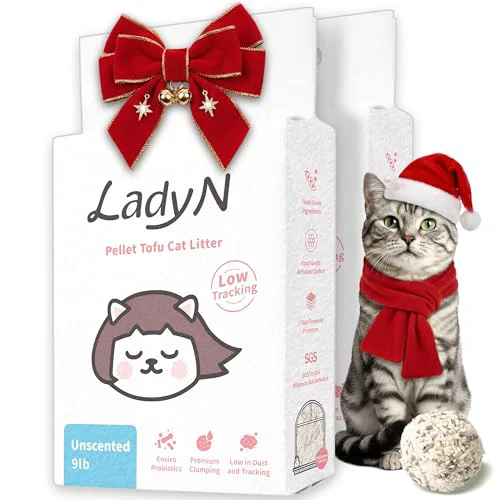 Innovative Lady N Pellet Tofu Cat Litter – Ultra Absorbent Dust- Unscented Odor Control 18 lb Crafted