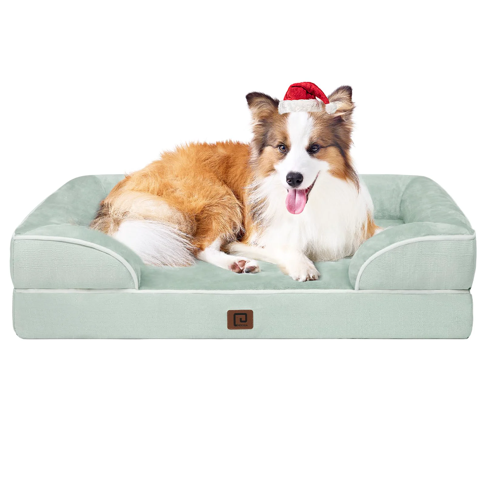 Relaxed EHEYCIGA Orthopedic Large Dog Bed – Waterproof Memory Foam Non-Slip Bottom Sage Green Sustainable