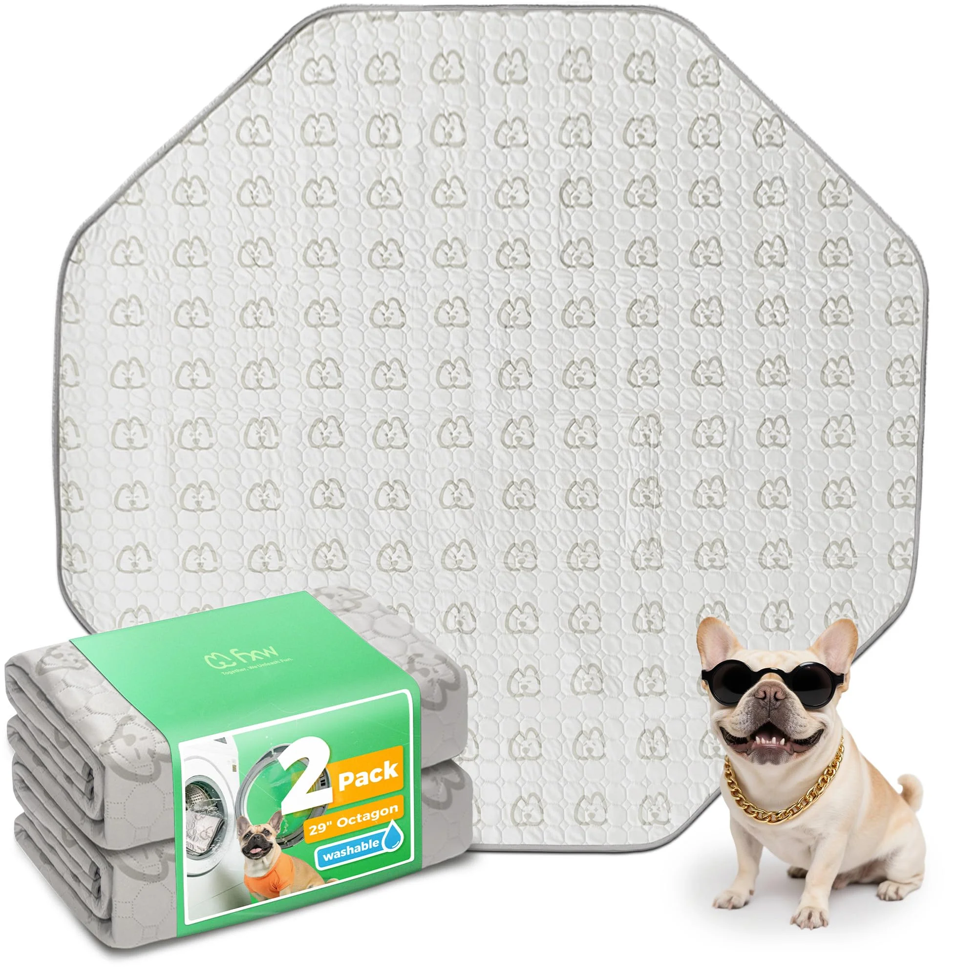 Comfortable FXW Washable Pee Pads for Dogs — Reusable Ultra-Absorbent Pads for FXW Rollick Homeplus Playpens 2 Packs Khaki