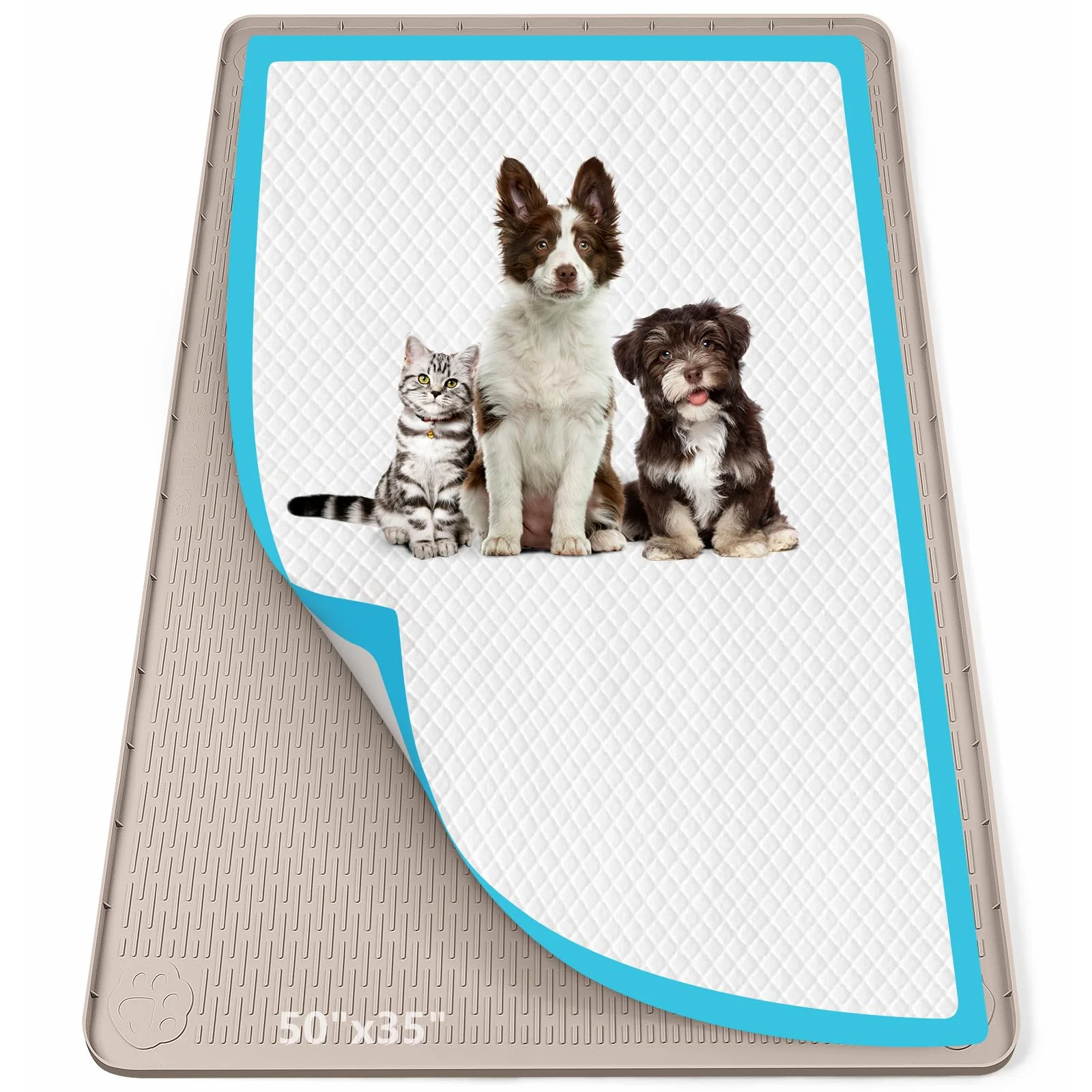 Environmentally Friendly Bartuke Pee Pad Holder for Dogs 50×35 Silicone Tray Leak-Proof High Edge Lightweight