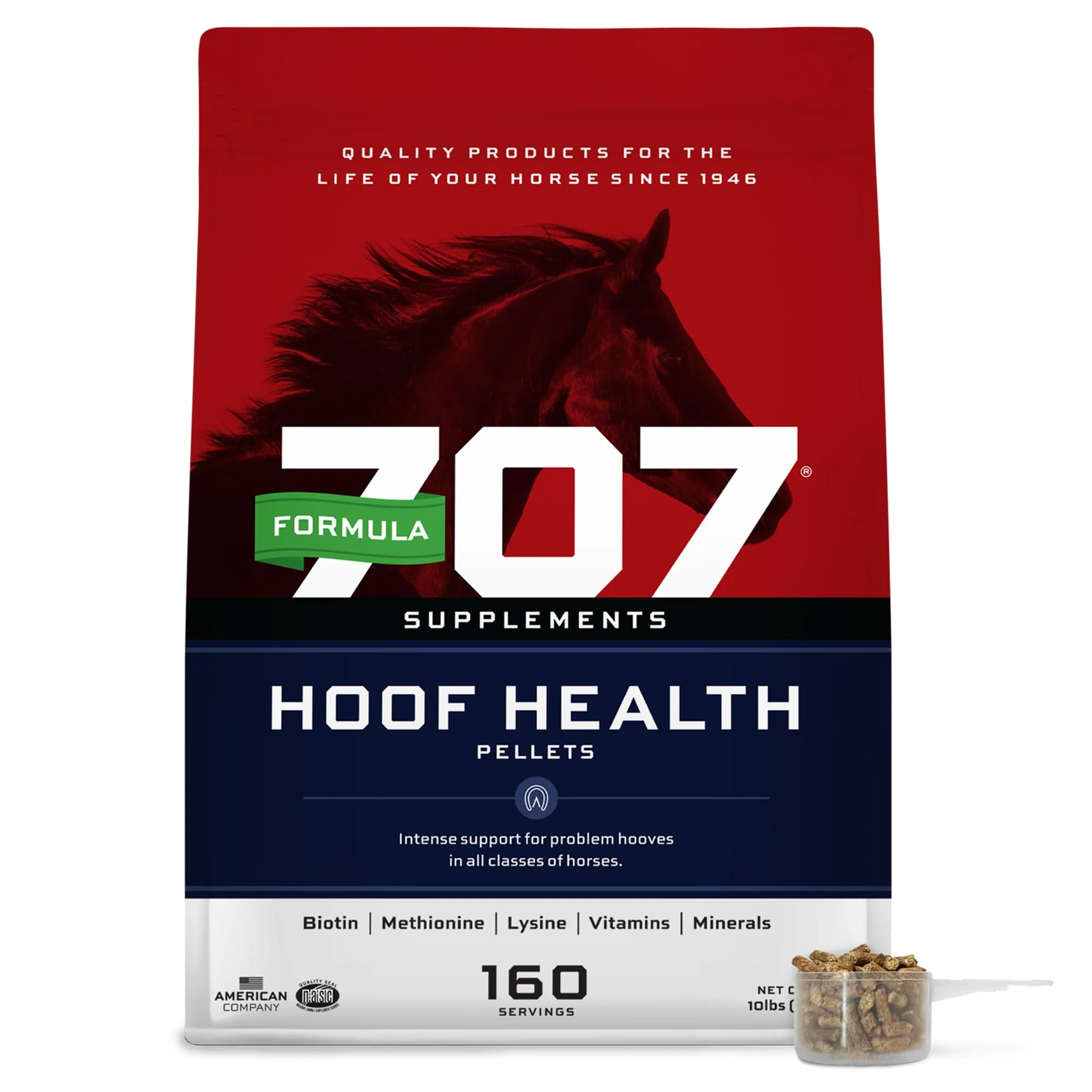High-Performance Formula 707 Hoof Health Equine Supplement – 10 lb Bag 160 Servings Biotin Amino Acids Minerals Prestigious