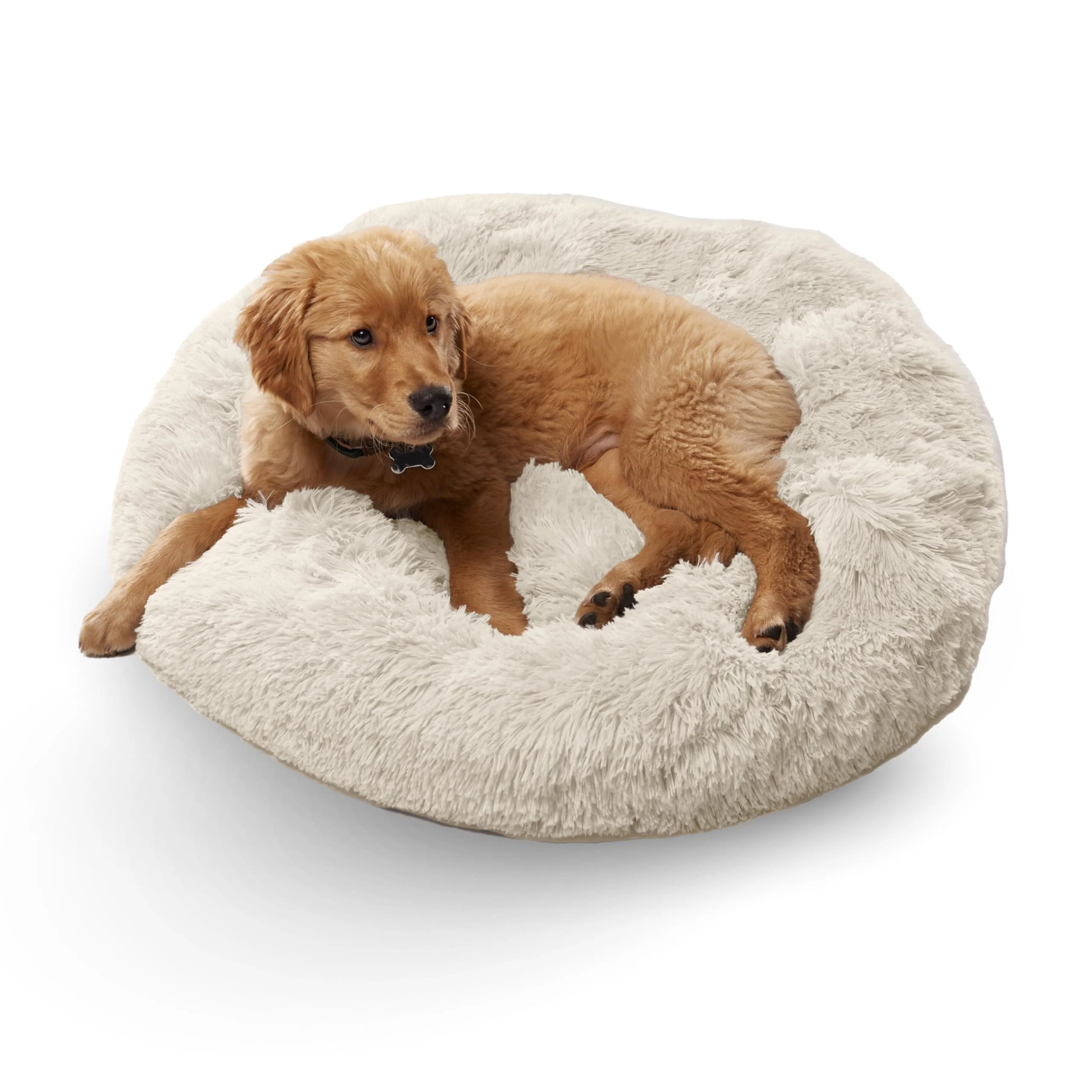 Pure Active Pets Premium Small Donut Dog Bed — 23in Round Removable Cover Washable Cushion High-Performance