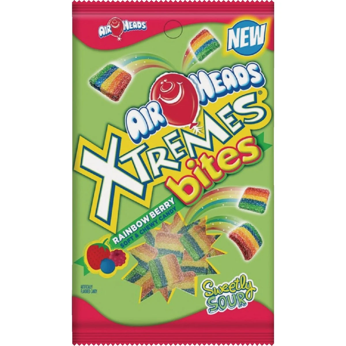 Unique Air Heads Xtremes Bites 6 Oz. Rainbow Berry Candy Smooth