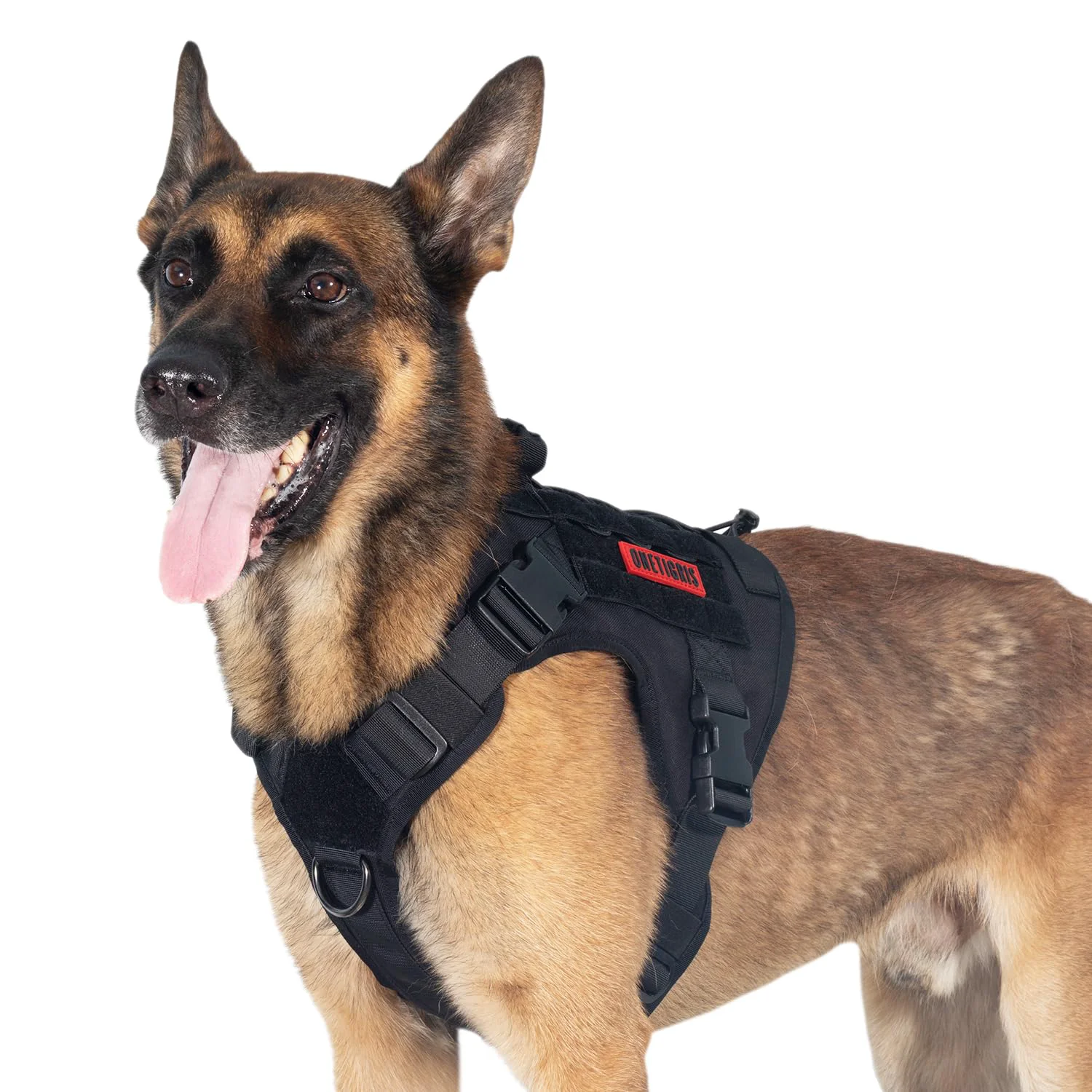 Premium Material OneTigris Tactical Dog Harness with Handle – No-Pull MOLLE Adjustable XL Black Premium