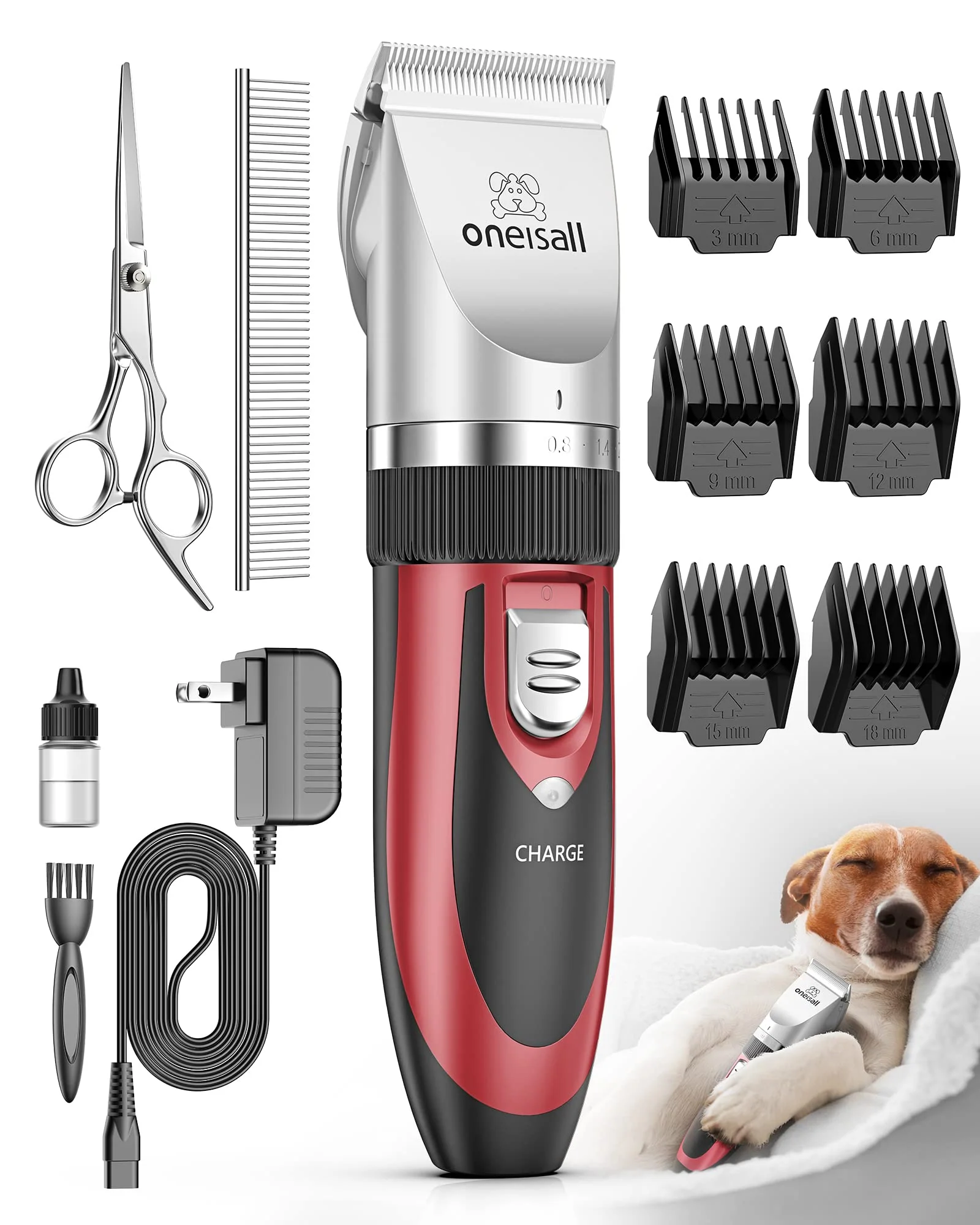 Pure Oneisall Dog Shaver Clippers – Low Noise Cordless Pet Grooming Kit Expertly Made
