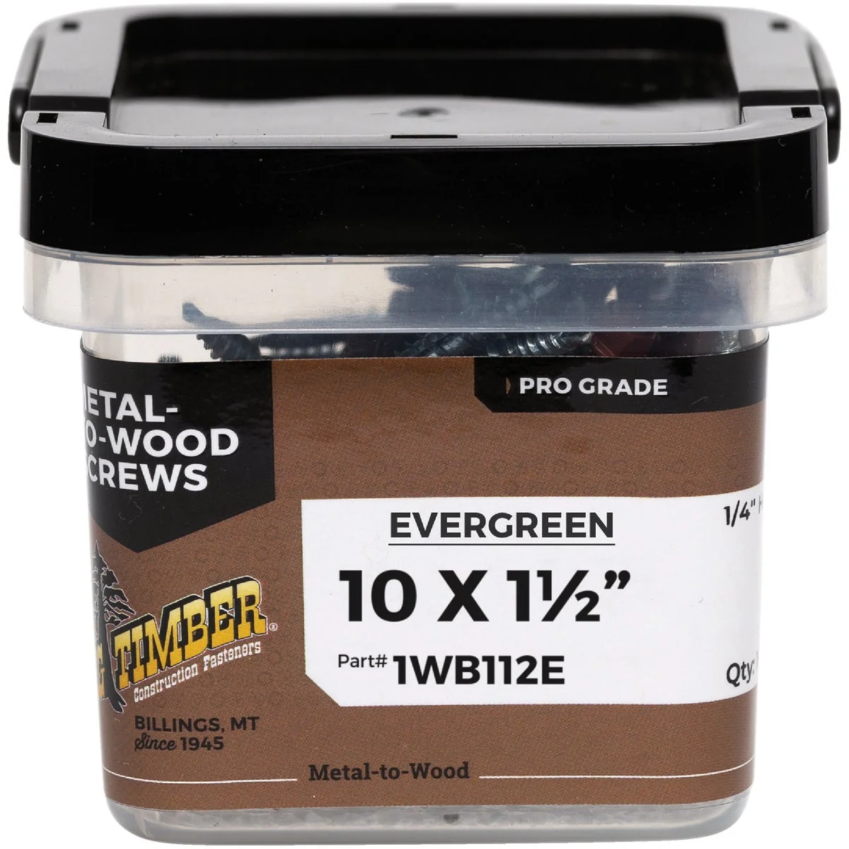 Sustainable Big Timber 10 x 1-1 2 In. Hex Head Evergreen Metal Roofing Screw 100 Ct. Exclusive