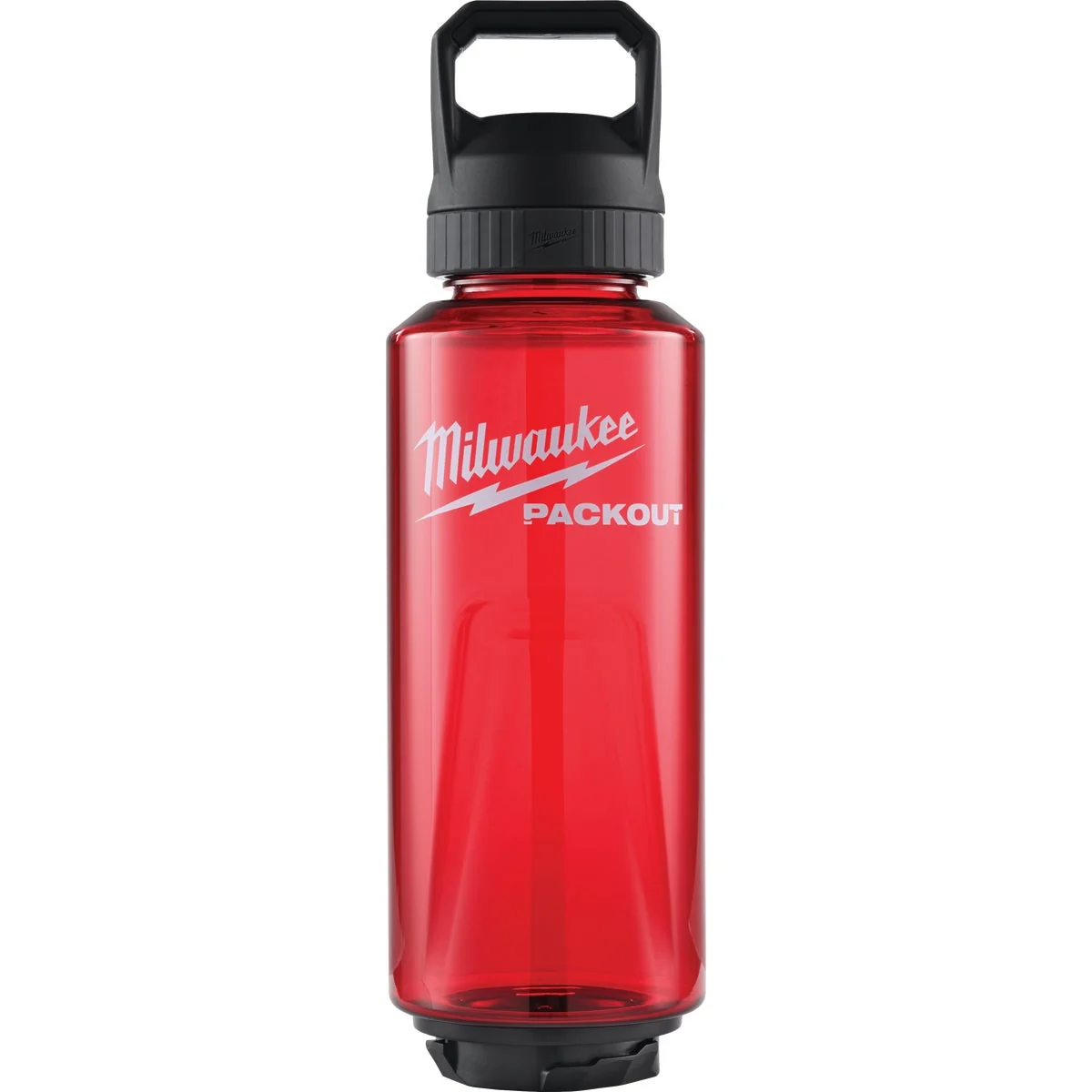 Powerful Milwaukee PACKOUT 48 Oz. Plastic Bottle with Chug Lid Red Natural