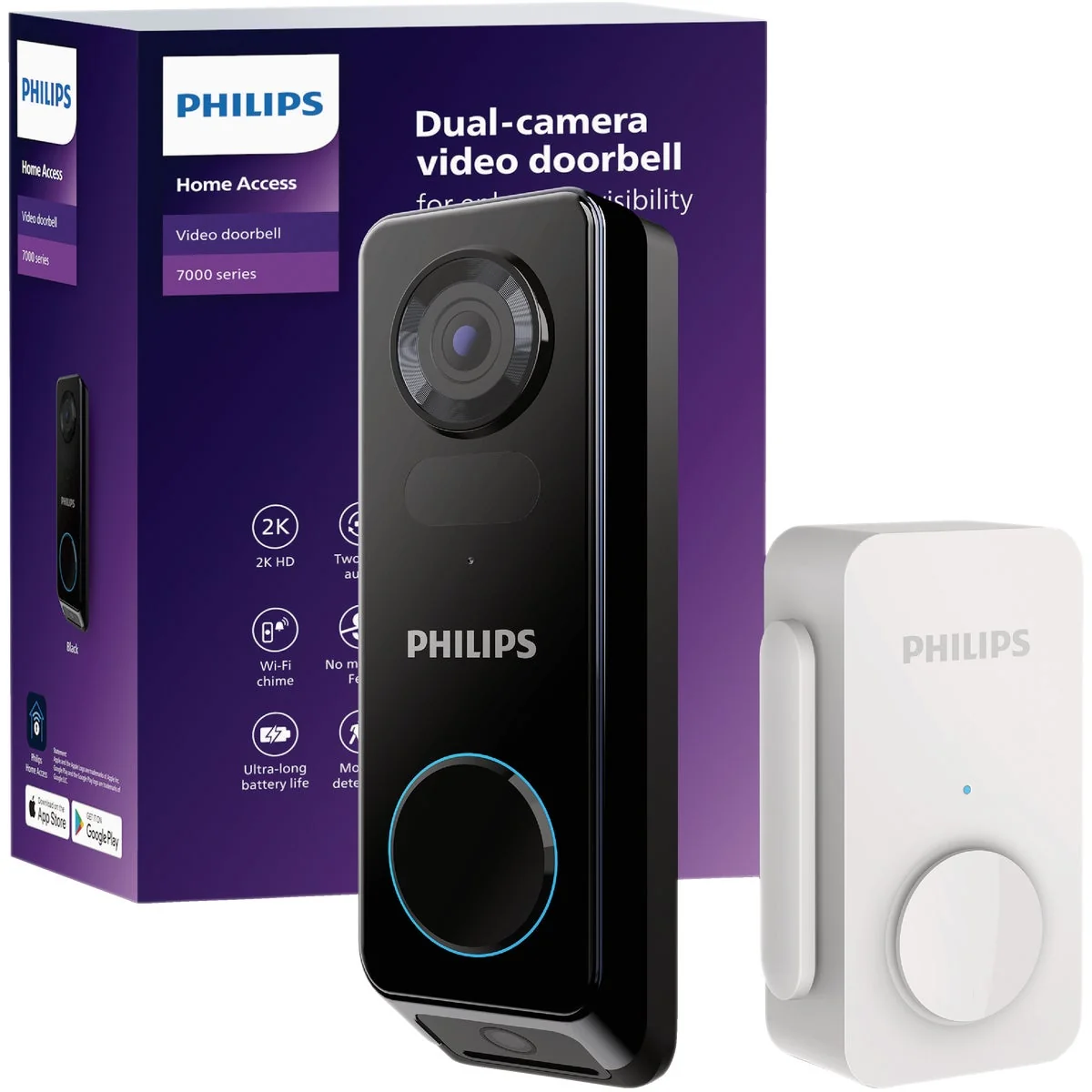 High-End Philips Video Doorbell with Chime Practical