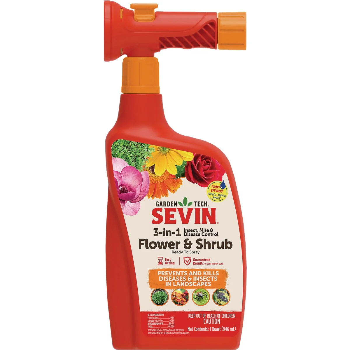 Healthy Garden Tech Sevin 32 Oz. Ready to Spray Hose End 3-In-1 Flower Shrub Insect Killer High-Grade