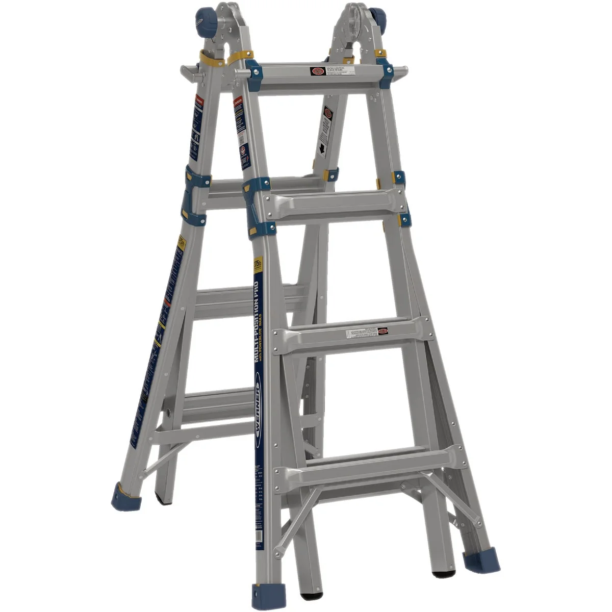 Enhanced Werner 18 Ft. Aluminum Multi-Position Telescoping Ladder with 375 Lb. Load Capacity Type IAA Ladder Rating Next-Generation