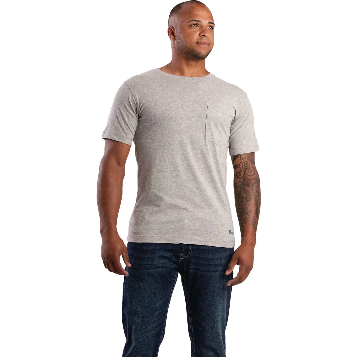 Proven Berne Performance Men’s Tall XL Heather Gray Short Sleeve Pocket T-Shirt Practical