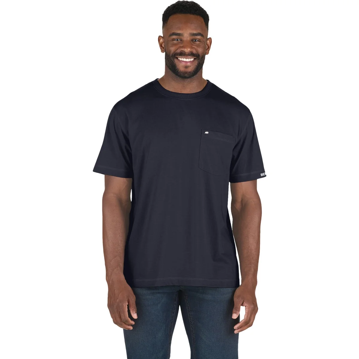 Advanced Berne Performance Men’s Tall Large Navy Short Sleeve Pocket T-Shirt Trusted
