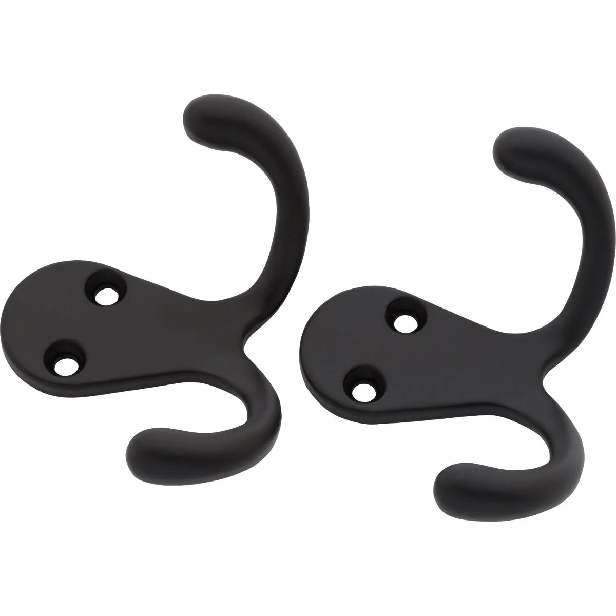 Luxury National SPB163 Matte Black Double Clothes Hook Premium