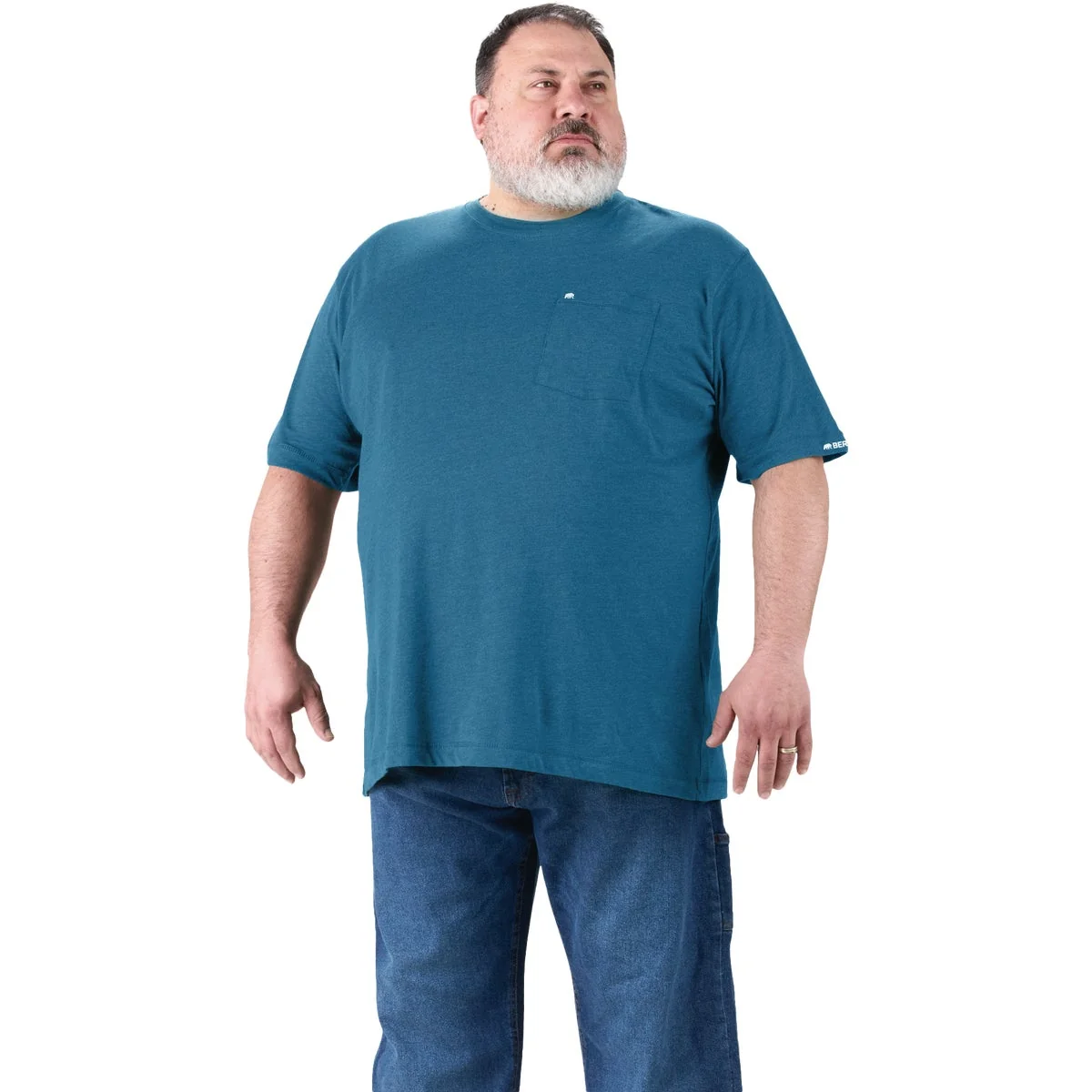 Expertly Made Berne Performance Men’s Regular Medium Riptide Short Sleeve Pocket T-Shirt Detailed