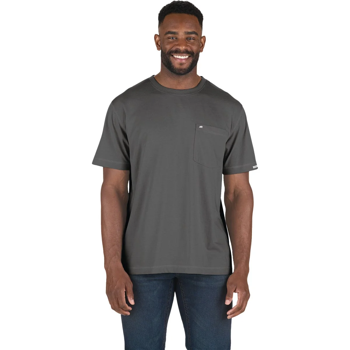 Next-Generation Berne Performance Men’s 2XL Tall Slate Short Sleeve Pocket T-Shirt Clean