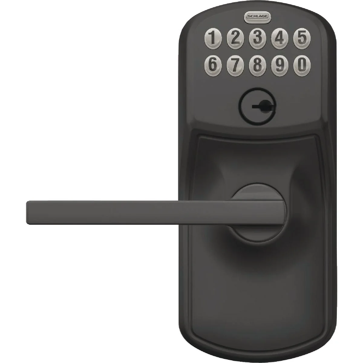 Consistent Schlage Plymouth Matte Black Electronic Keypad Entry Latitude Lever Stylish