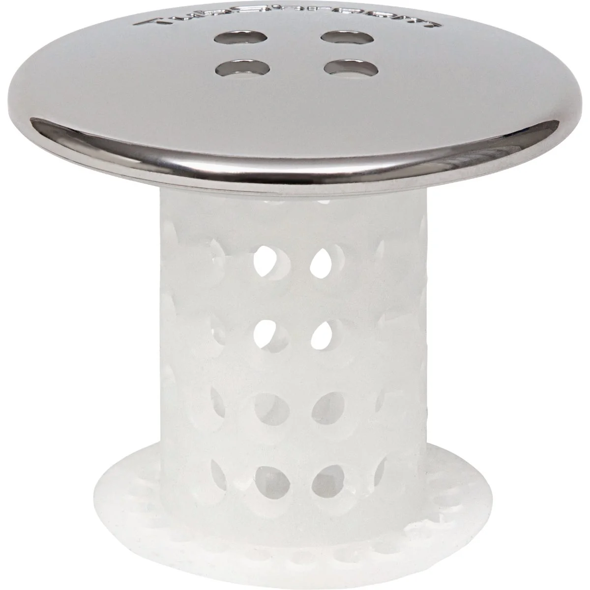 Stylish TubShroom Chrome Edition 1.75 In. Chrome Plastic No Clog Drain Stopper Natural