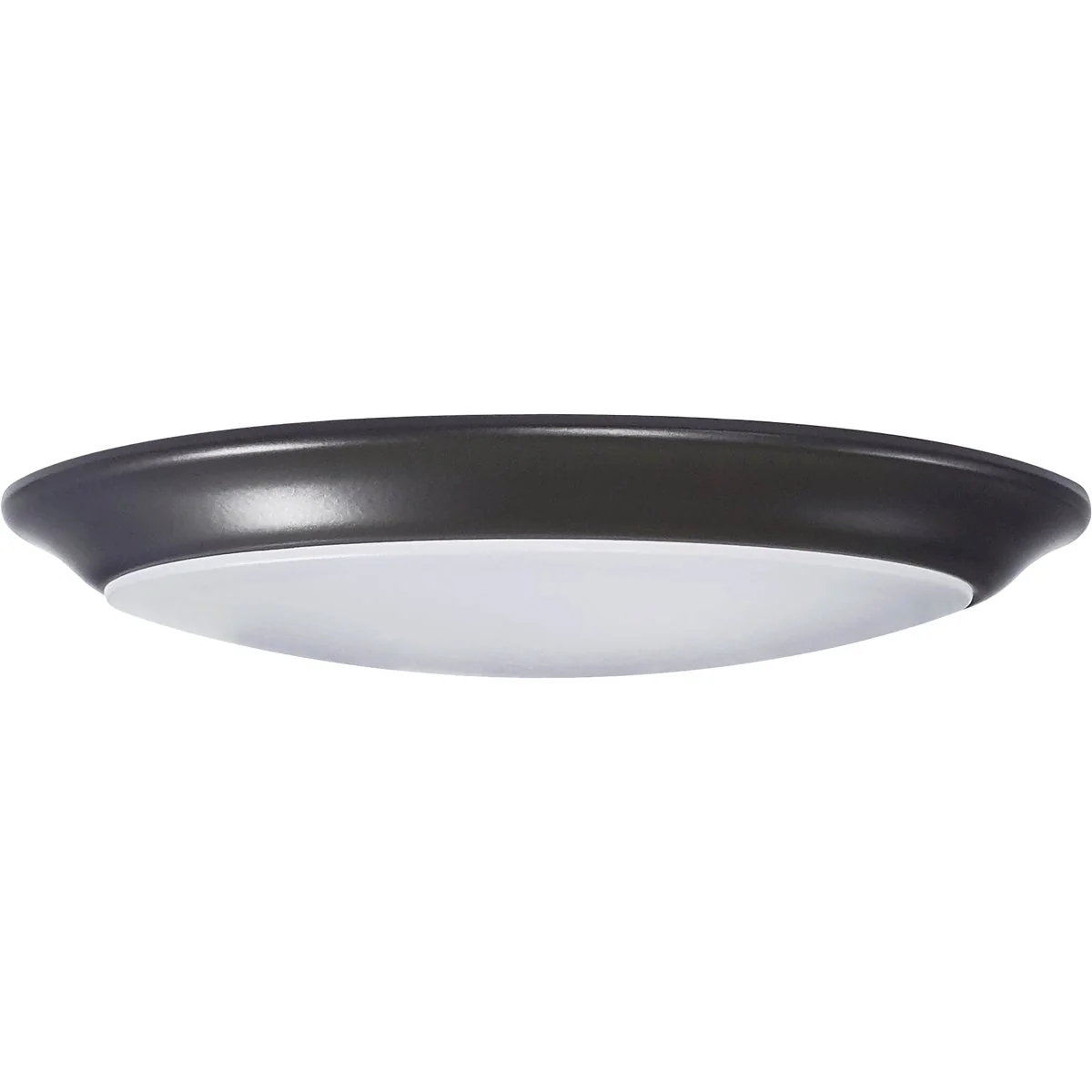 Elite Satco Nuvo 7 In. Mahogany Bronze 60W Equivalent LED CCT-Selectable Disk Flush Mount Ceiling Light Fixture High-End