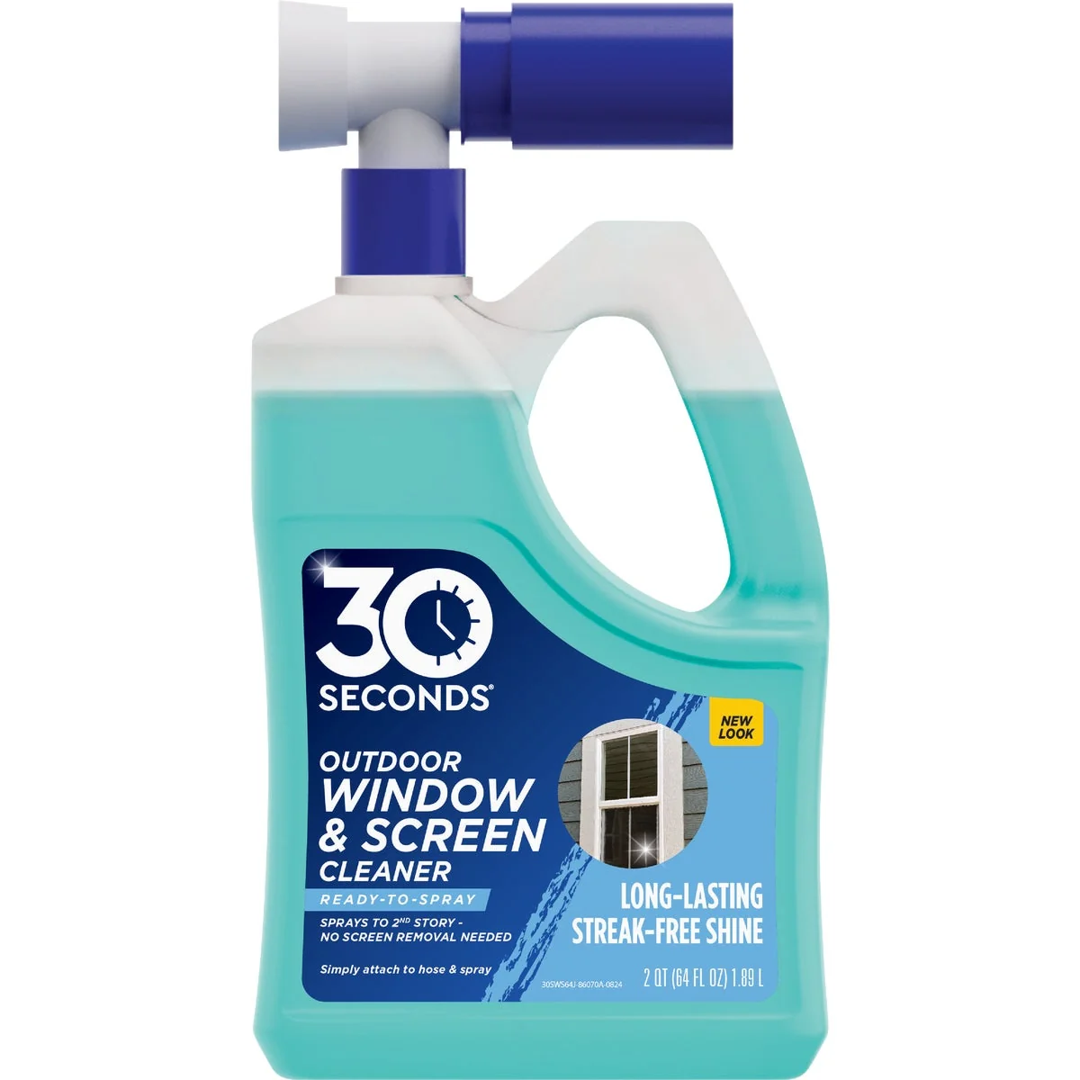 Classic 30 Seconds Outdoor Window and Screen Cleaner with Hose End 64 Oz. Soft