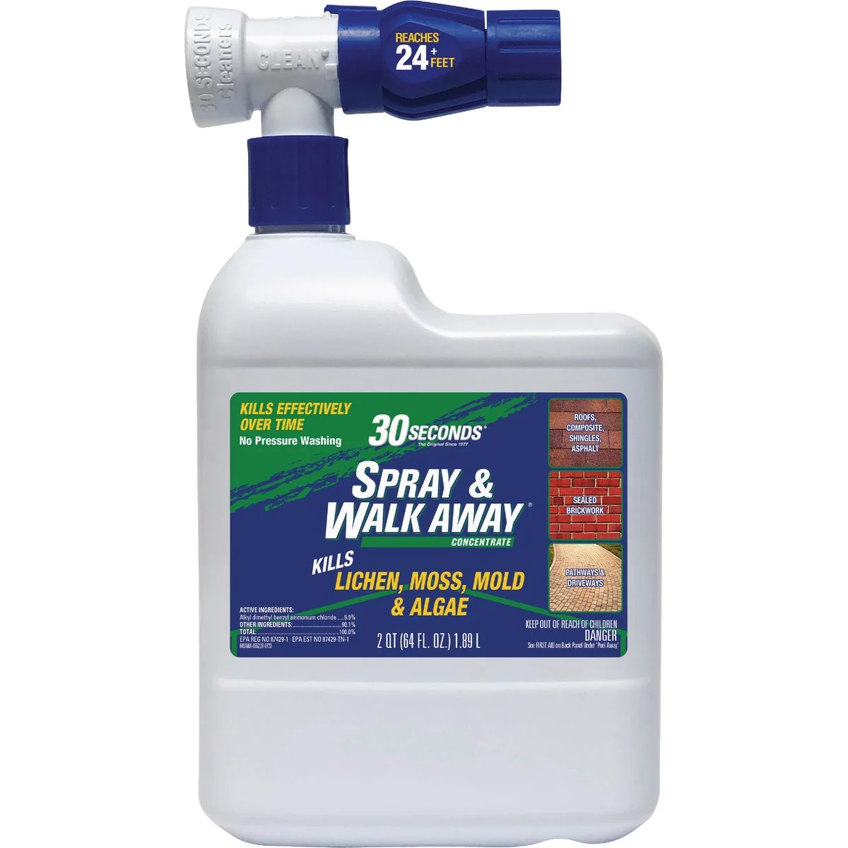 Trusted 30 Seconds Spray and Walk Away Concentrate with Hose End 64 Oz. Crafted