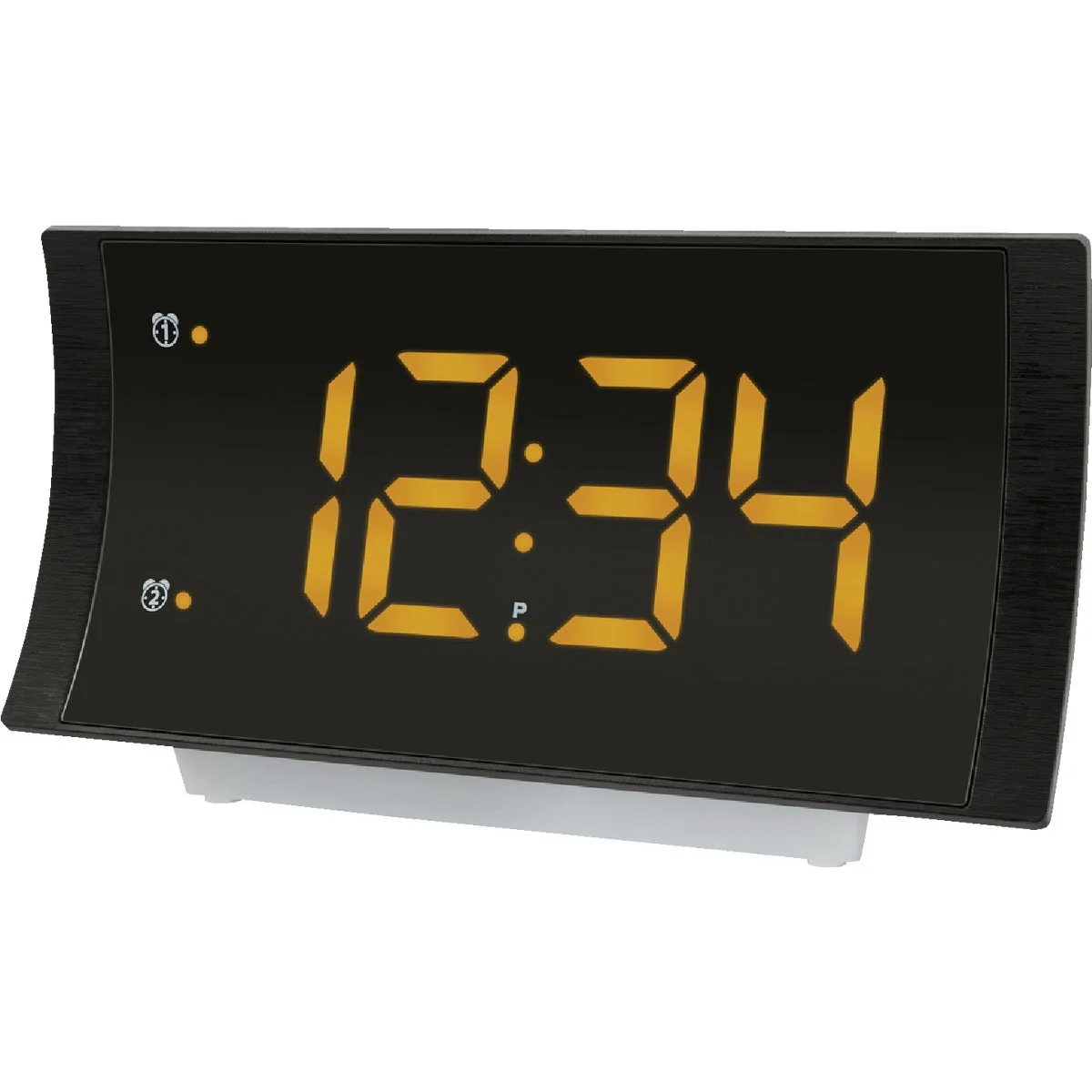 Premium Material La Crosse Technology Curved LED Alarm Clock with Radio USB Charging Port Verified