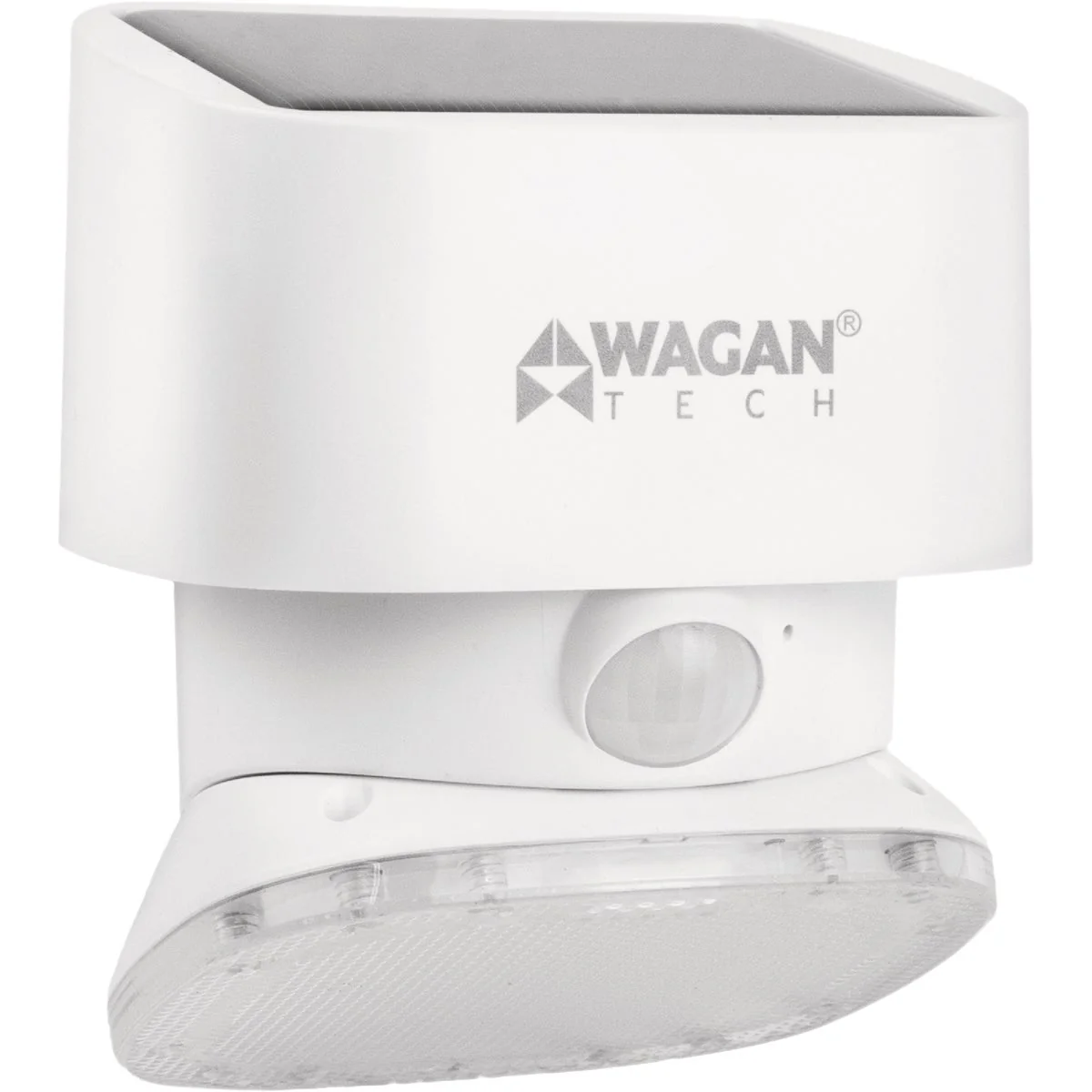 Exclusive Wagan Tech White Motion Activated Dusk To Dawn 2000 Lm. Solar Wall Light Safe