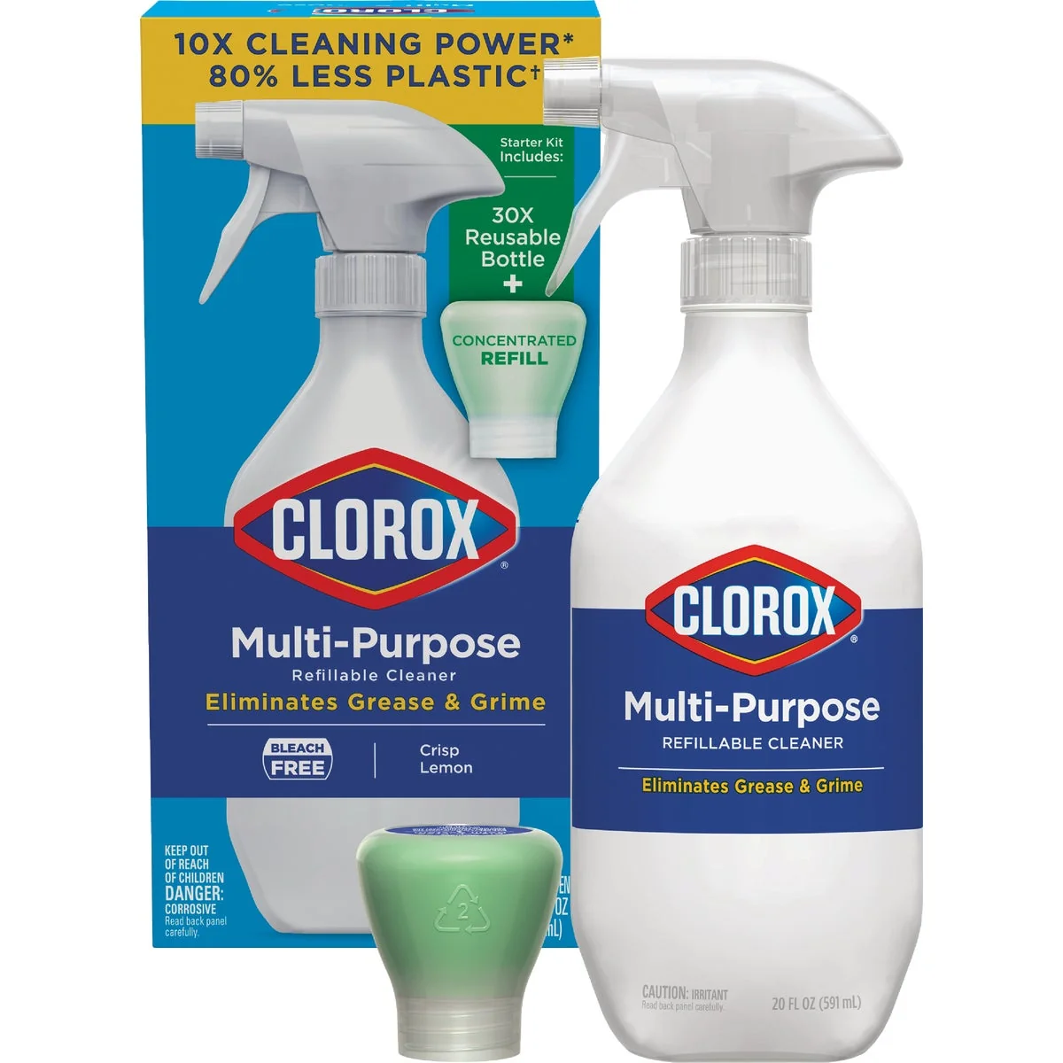 Soft Clorox Crisp Lemon Multi-Surface All-Purpose Cleaning Spray System Sta Outstanding