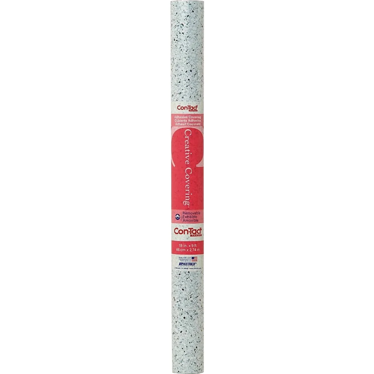 World-Class Con-Tact 18 In. x 9 Ft. Black and White Granite Creative Covering Self-Adhesive Shelf Liner Advanced