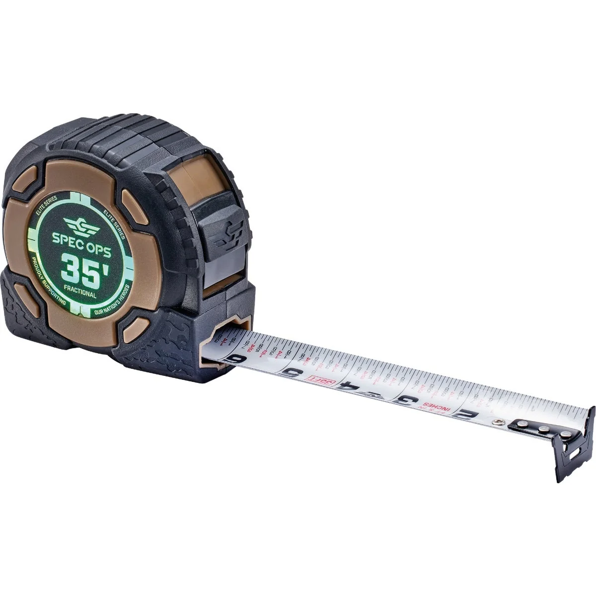Official Spec Ops Elite Series 35 Ft. Fractional Tape Measure Clean