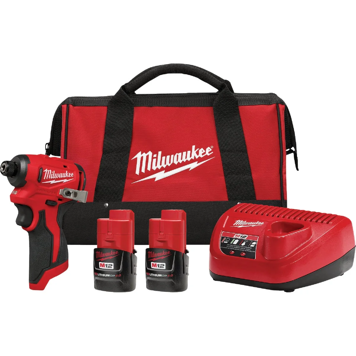 Dependable Milwaukee M12 Brushless 1 4 In. Hex Subcompact Cordless Impact Driver Kit with 2 Batteries Charger Reusable