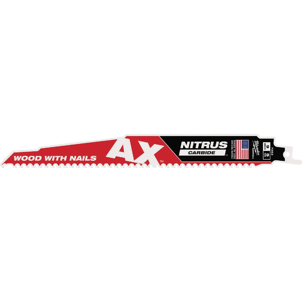 Casual Milwaukee SAWZALL AX 9 In. 5 TPI Nitrus Carbide Reciprocating Saw Blade Official