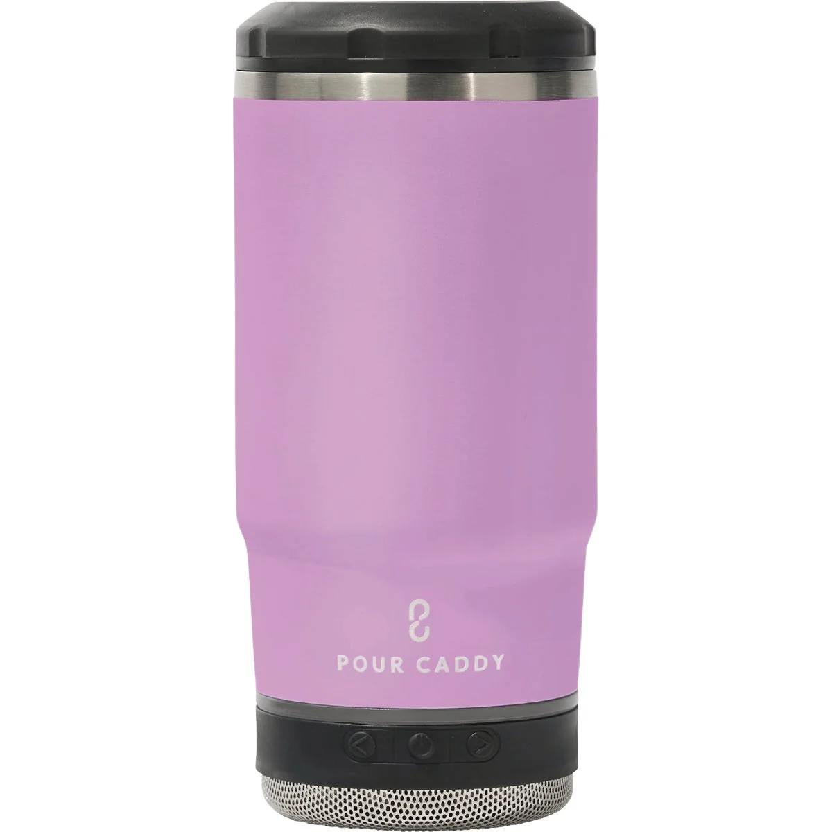 Practical Pour Caddy Chill Brew 14 Oz. Pink Insulated Drink Holder with Speaker Functional