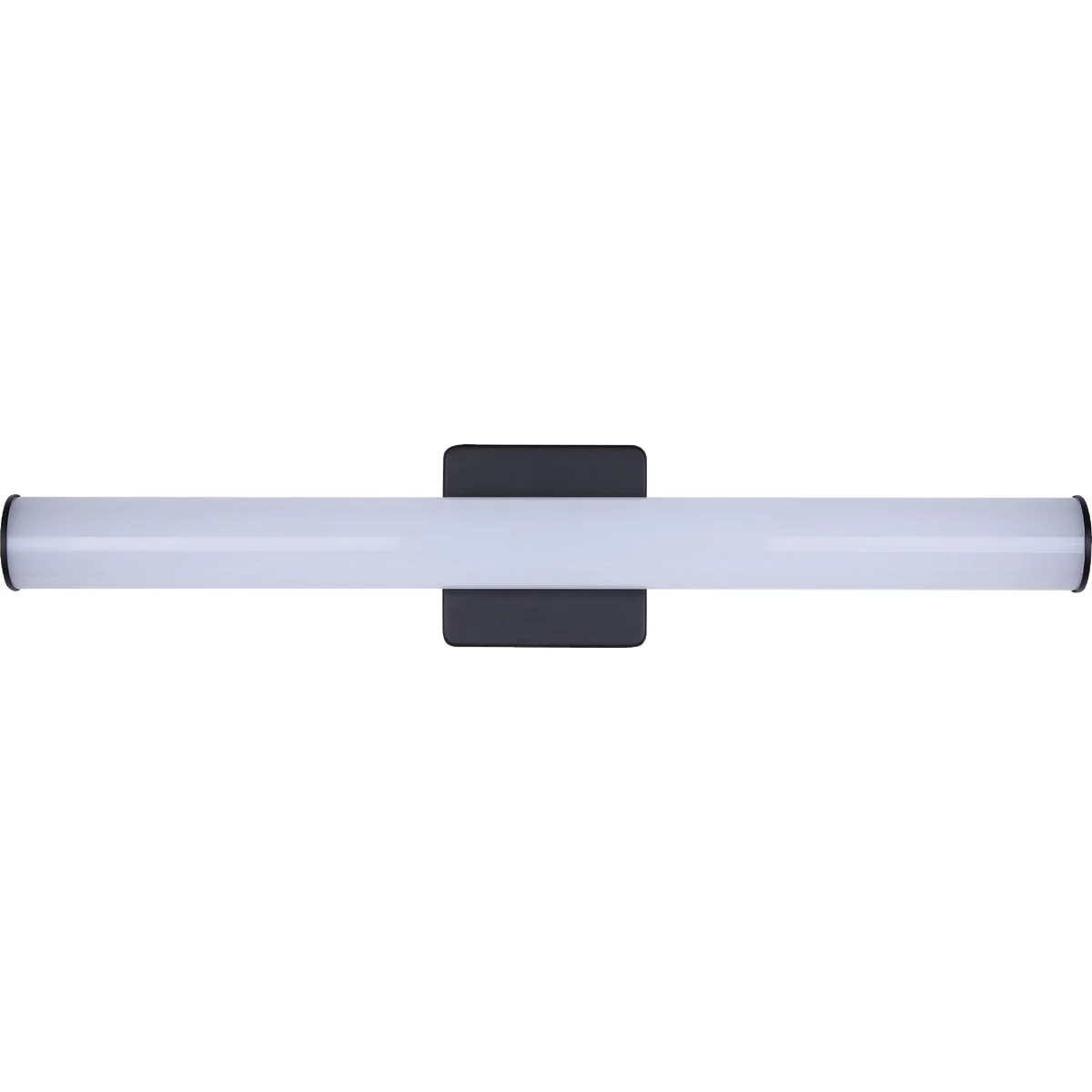 Organic Canarm Osten 24 In. Black LED Vanity Bath Light Fixture Tubular Glossy Opal Glass Advanced