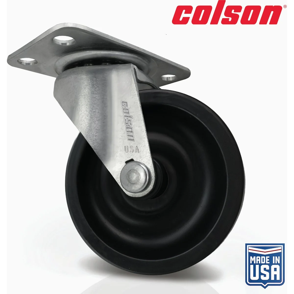 High-Performance Colson 2-1 2 In. Black Polypropylene Swivel Plate Caster Breathable