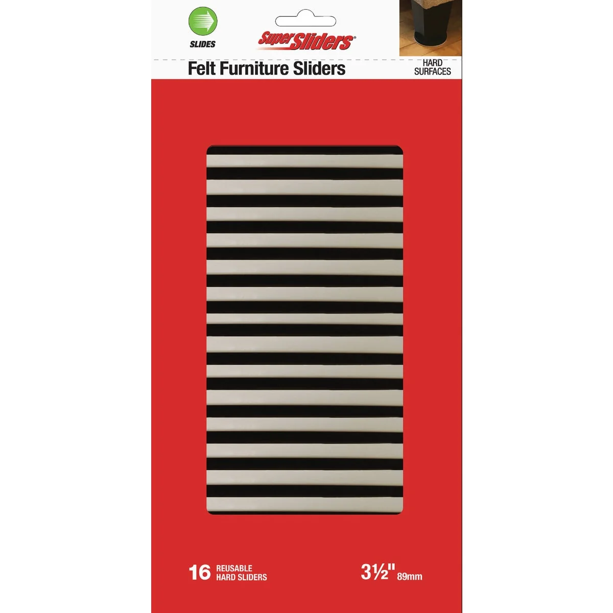 Authentic Super Sliders 3-1 2 In. Felt Furniture Sliders 16-Pack Luxury
