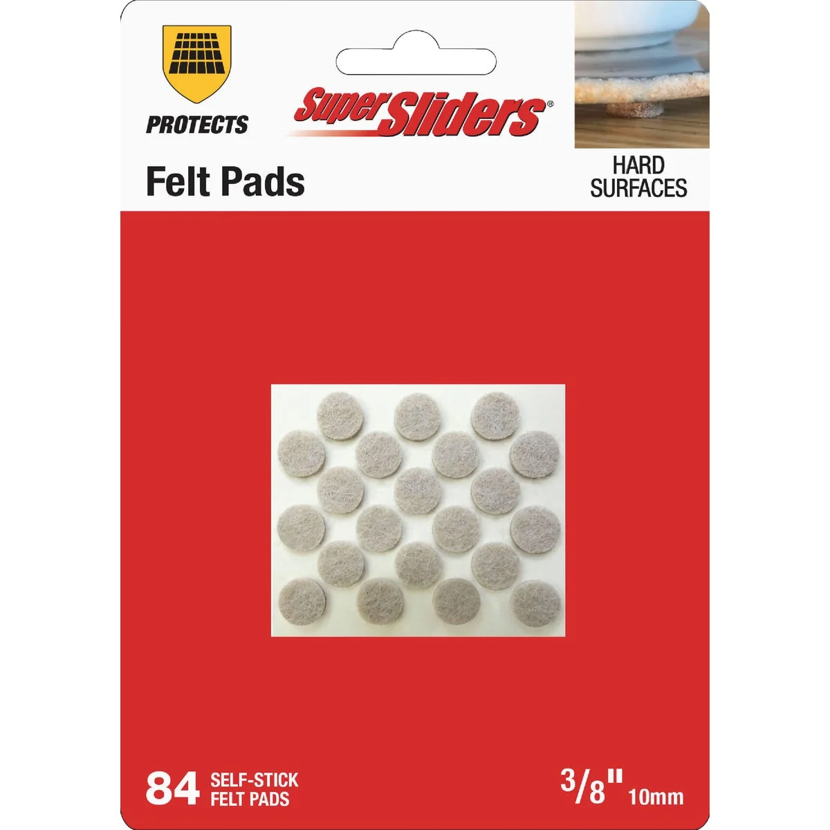 High-Grade Super Sliders 3 8 In. Round Beige Felt Furniture Pad 84-Piece Powerful