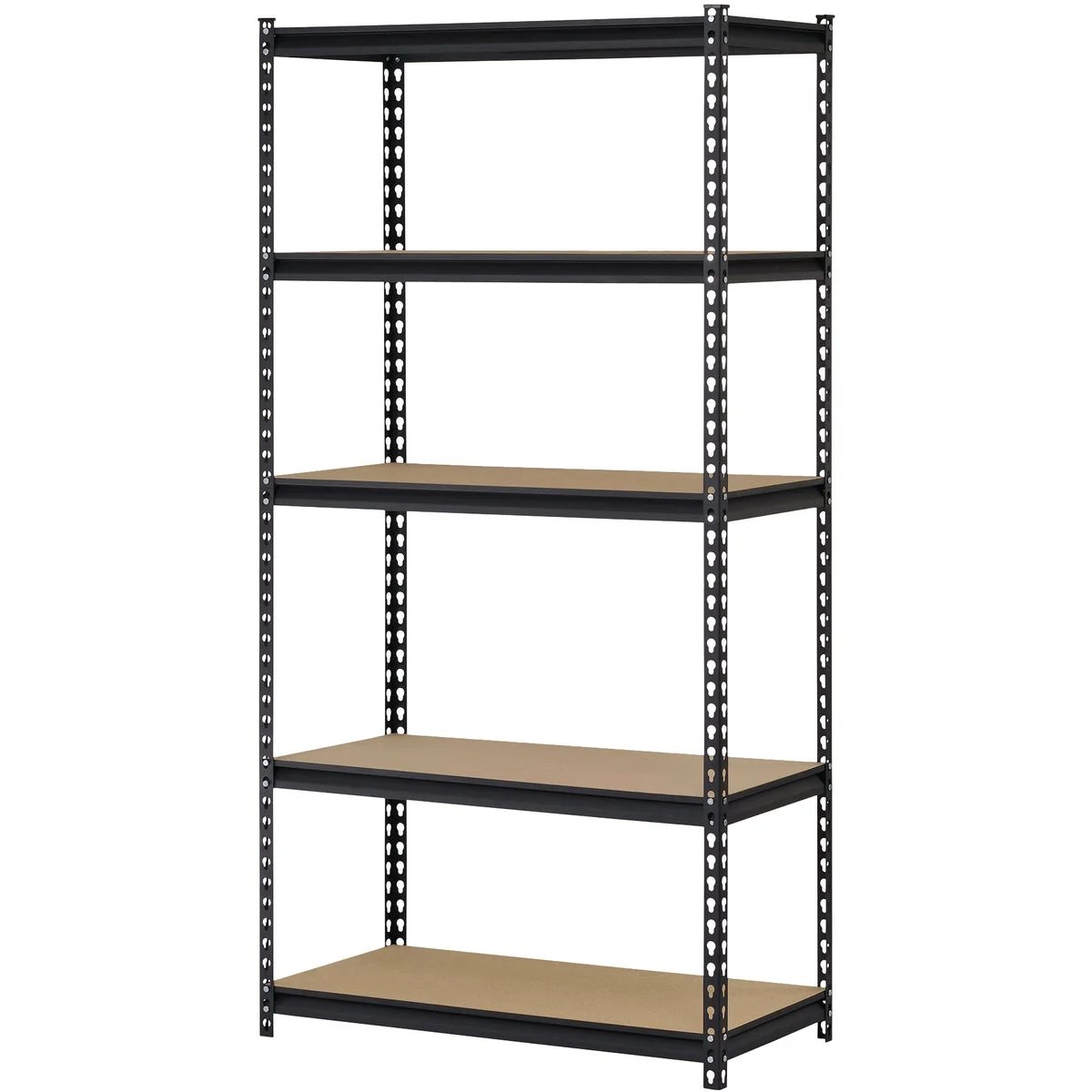 Reliable Muscle Rack 36 In. x 18 In. x 72 In. 5-Tier Black Shelving Unit Innovative