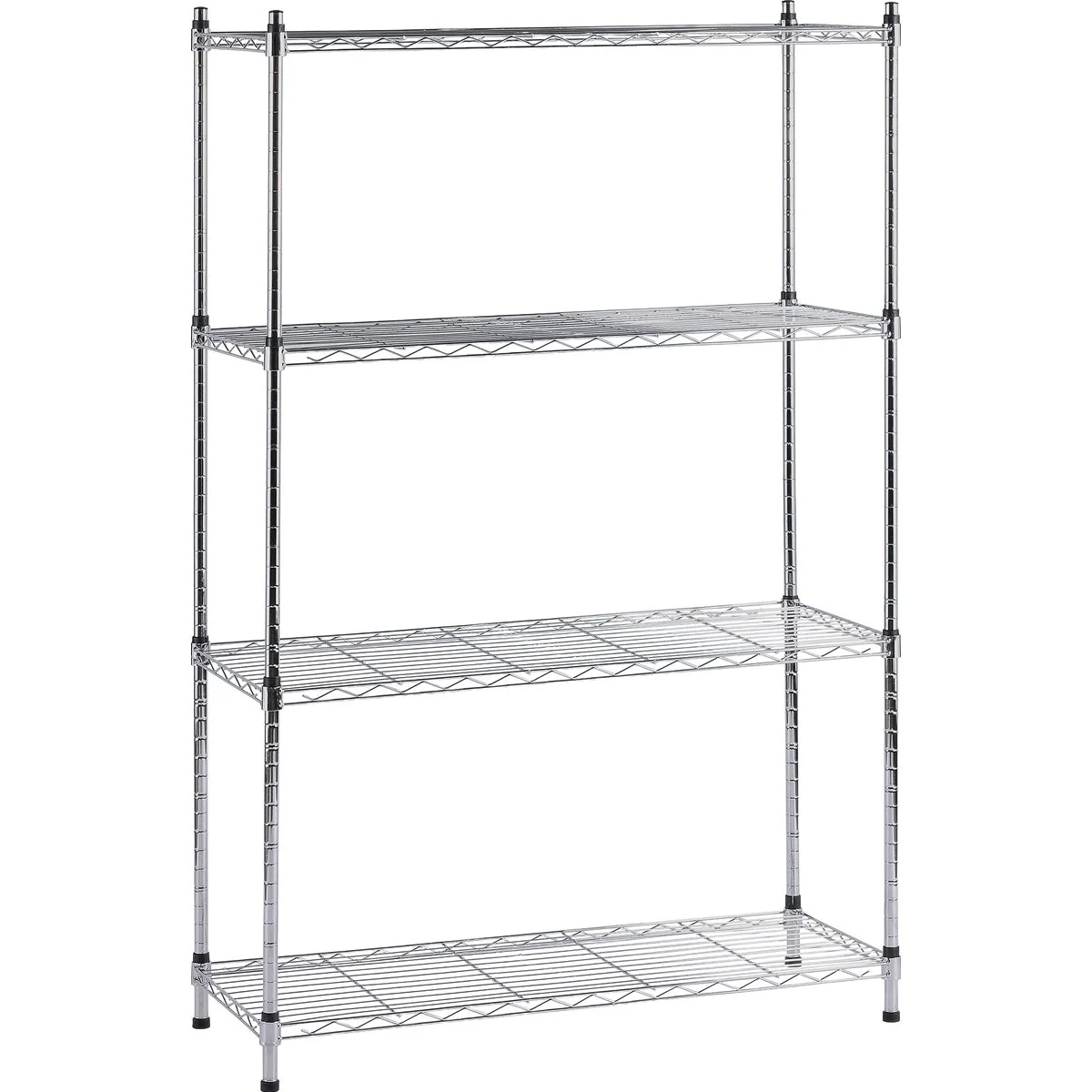 Reliable Muscle Rack 36 In. x 14 In. x 54 In. 4-Tier Chrome Wire Shelving Unit Authentic