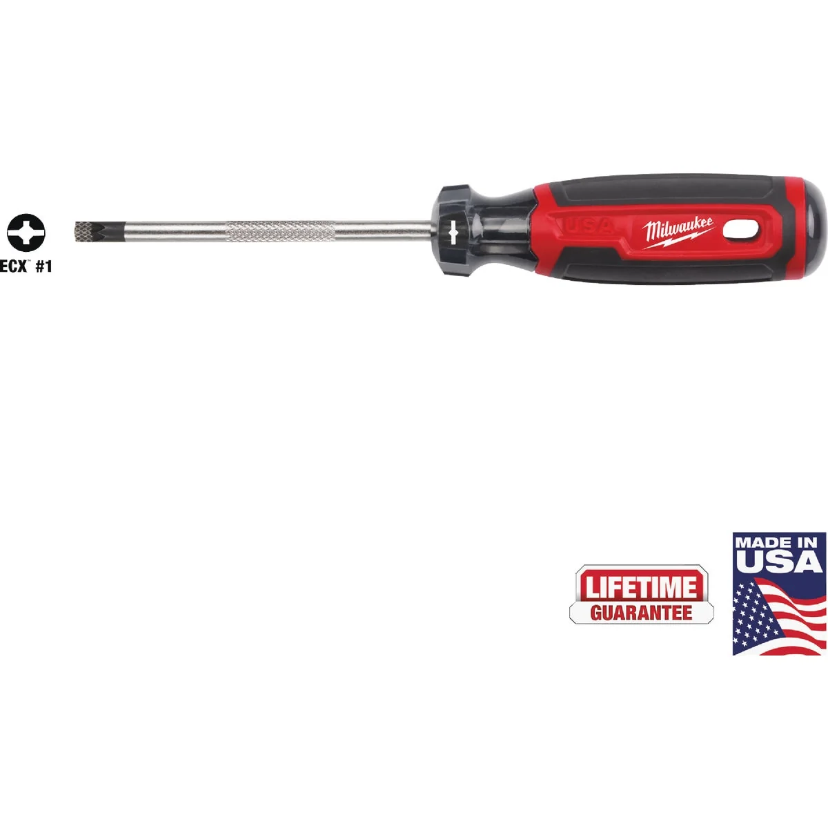 Premium Material Milwaukee 1 x 4 In. ECX Cushion Grip Screwdriver USA Crafted