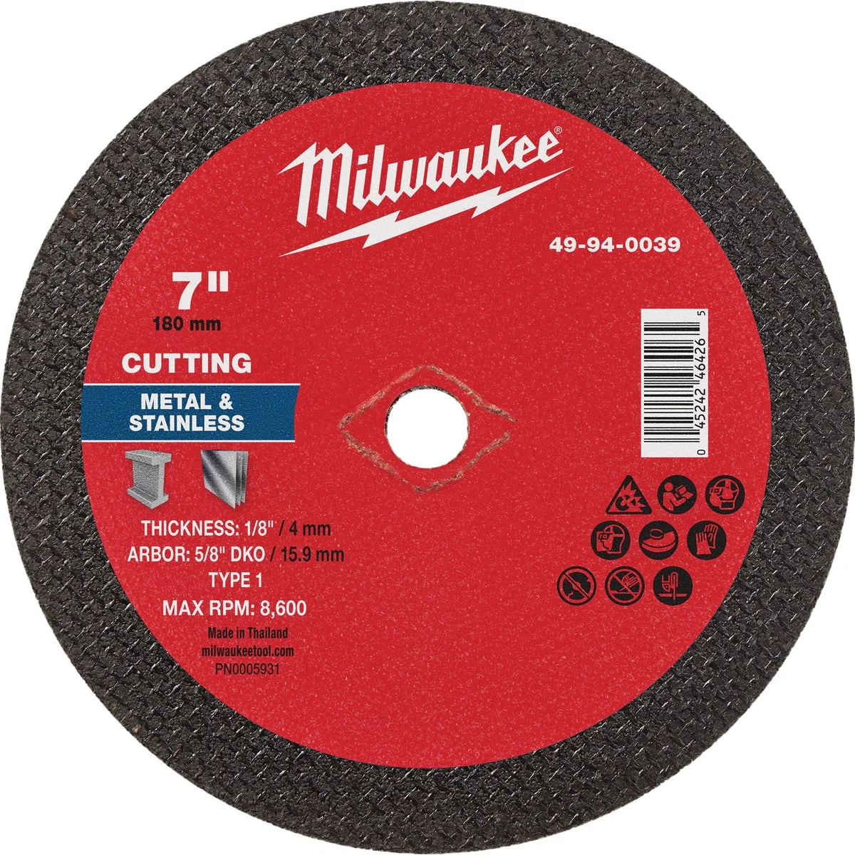 Classic Milwaukee Type 1 7 In. x 1 8 In. x 5 8 In. DKO Metal Cut-Off Wheel Natural