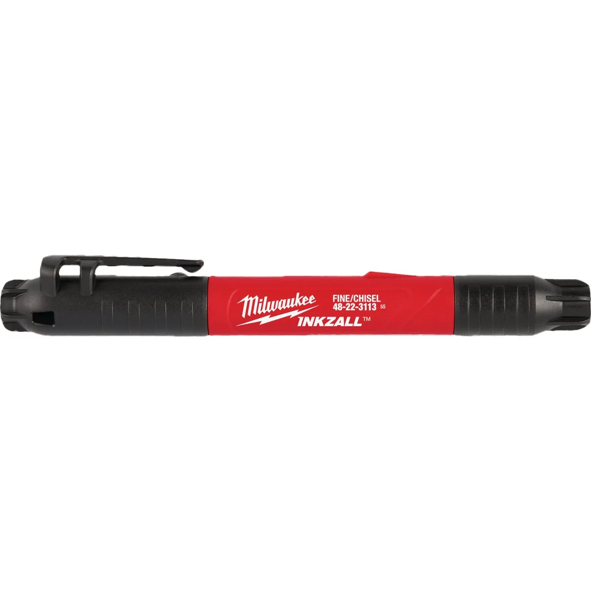 Green Milwaukee INKZALL Double-Sided Fine Point Chisel Tip Black Jobsite Marker Premium Material