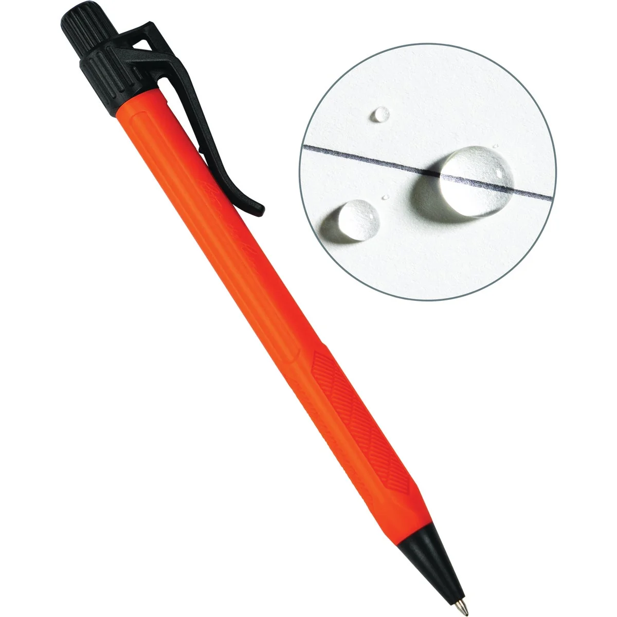 Comfortable Rite in the Rain Weatherproof Orange Clicker Pen Black Ink Breathable