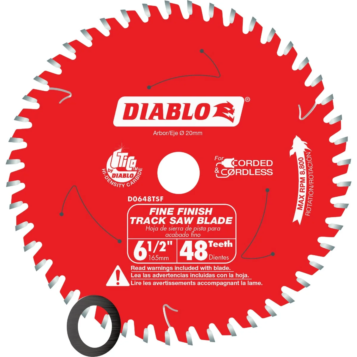 Functional Diablo 6-1 2 In. 48-Tooth Fine Finish Track Saw Blade High-Performance