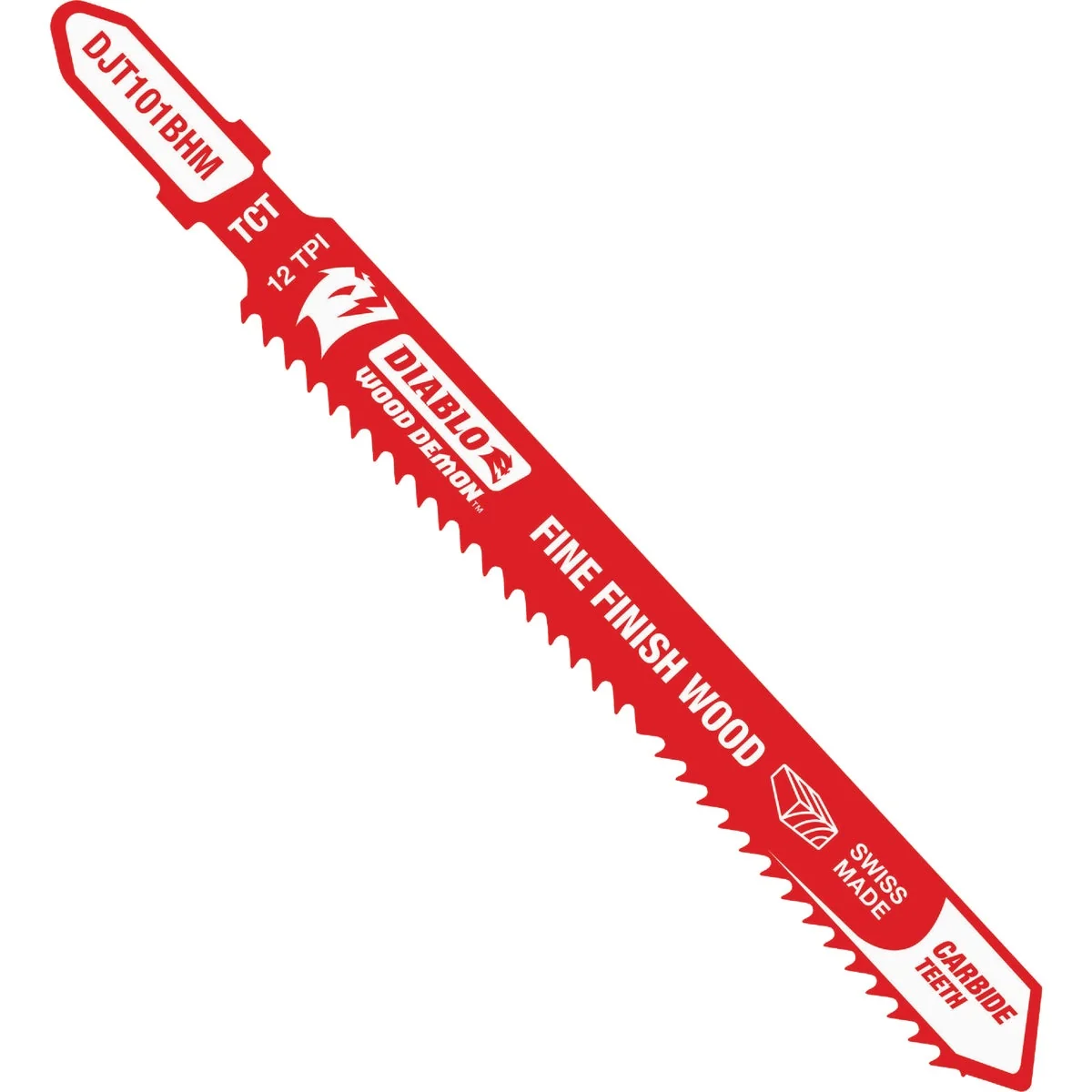 Environmentally Friendly Diablo Wood Demon 4 In. x 12 TPI T-Shank Carbide Jig Saw Blade for Fine Finish Wood Functional