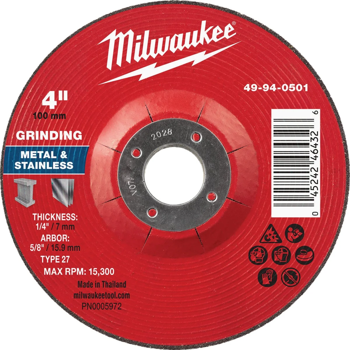 Organic Milwaukee Type 27 4 In. x 1 4 In. x 5 8 In. Metal Grinding Cut-Off Wheel Smart