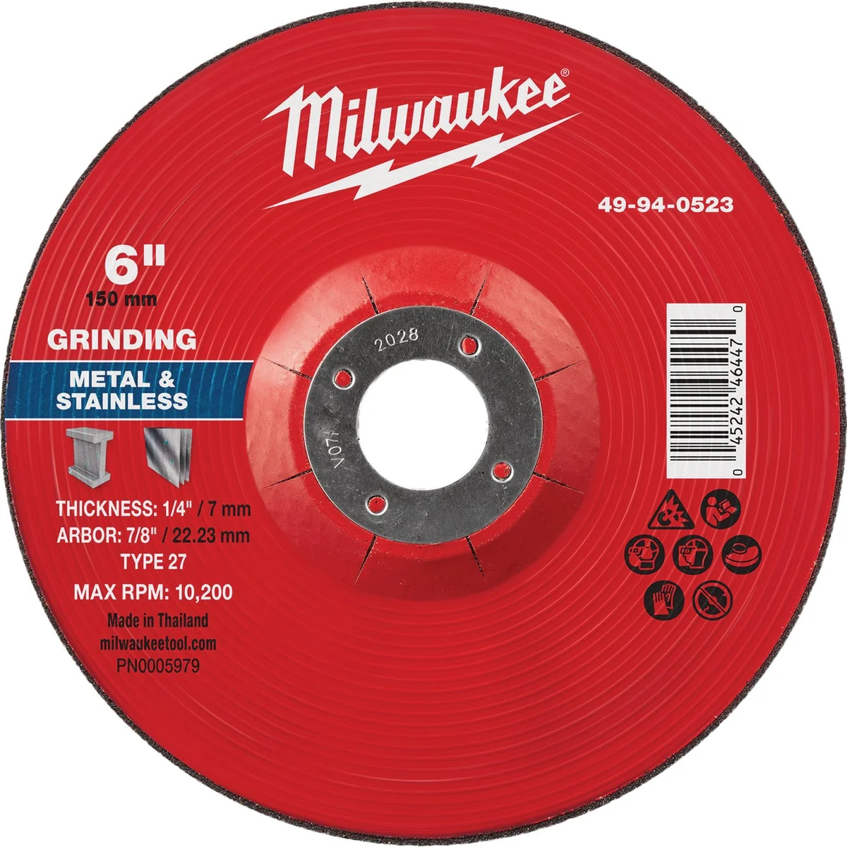 Enhanced Milwaukee Type 27 6 In. x 1 4 In. x 7 8 In. Metal Grinding Cut-Off Wheel Durable