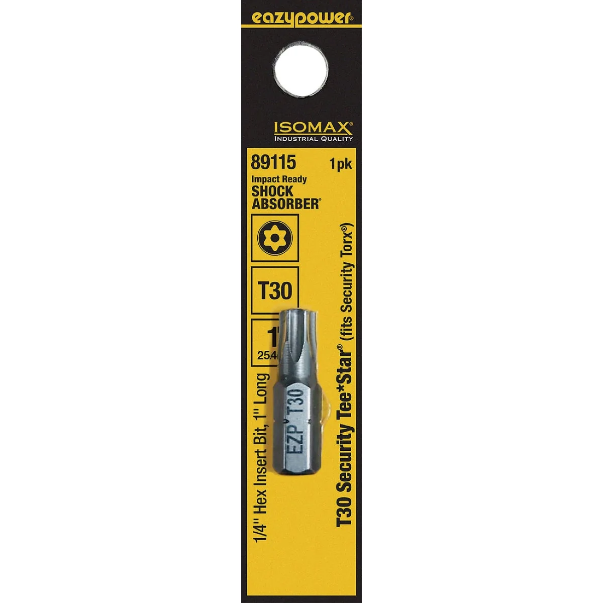 Healthy Eazypower Corporation Tamperproof Torx Security T30 1 In. 1 4 In. Hex Screwdriver Bit Reliable