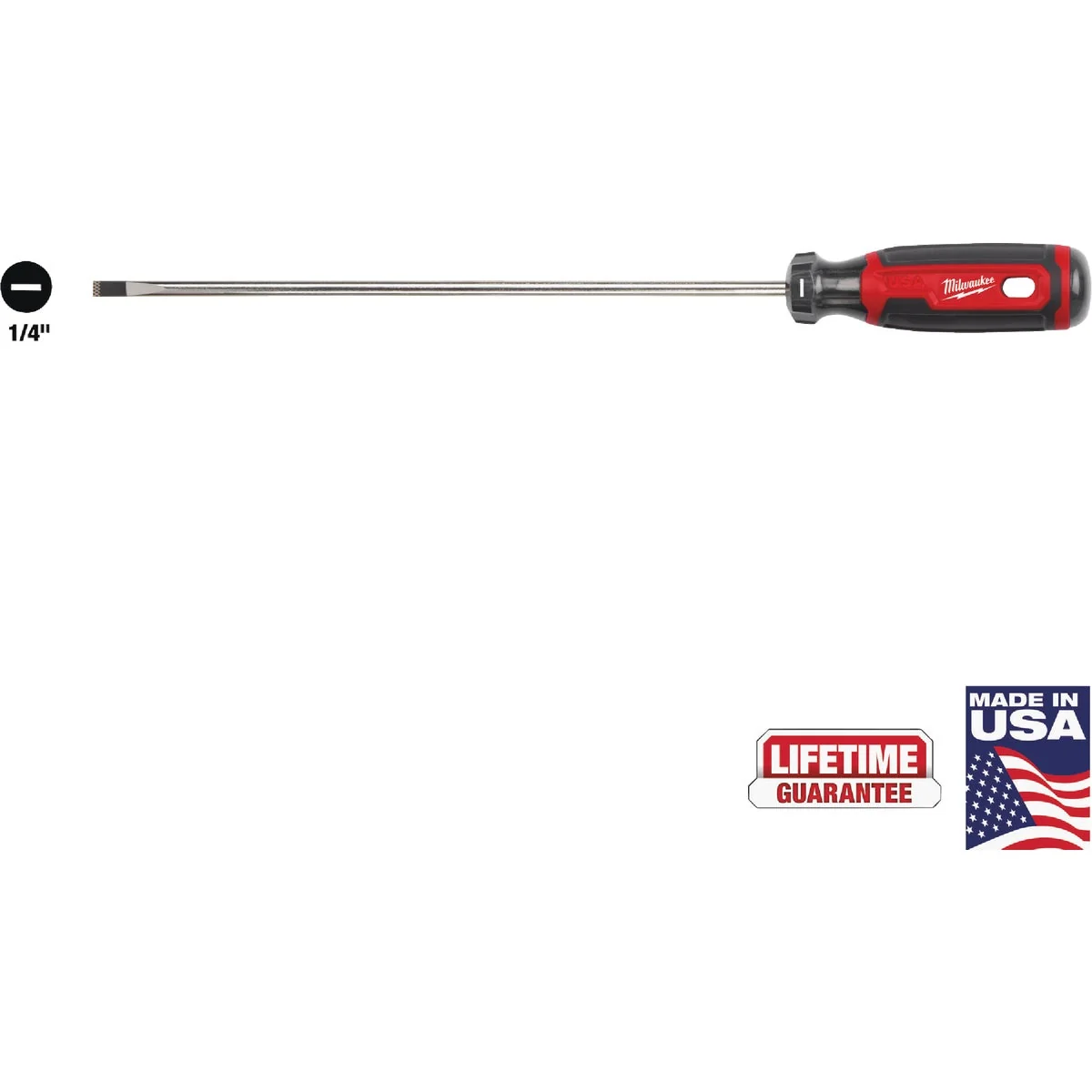 Sustainable Milwaukee 1 4 In. x 10 In. Cushion Grip Cabinet Tip Slotted Screwdriver USA Proven